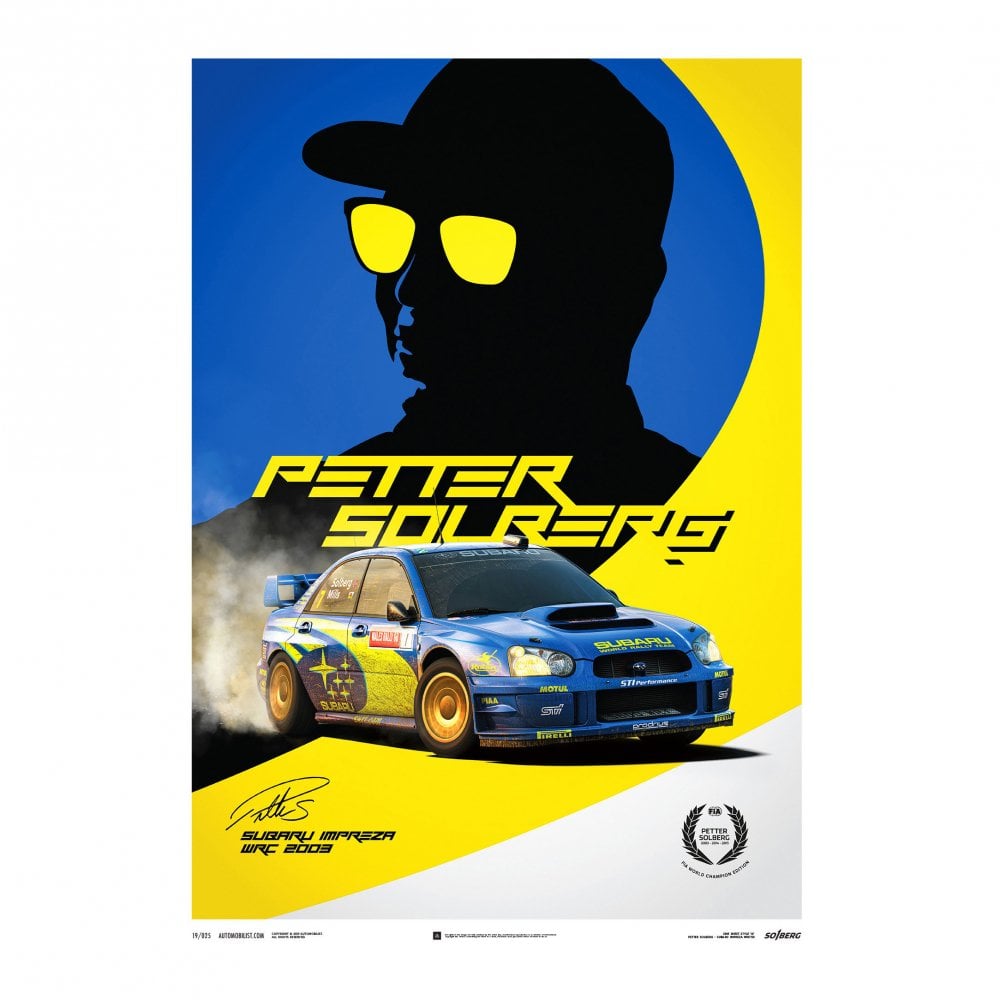 Automobilist Petter Solberg Subaru Impreza WRC Rally 2003 Poster 50 x 70cm