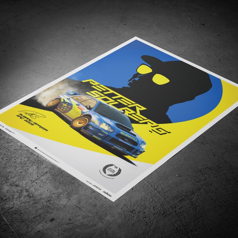 Automobilist Petter Solberg Subaru Impreza WRC Rally 2003 Poster 50 x 70cm