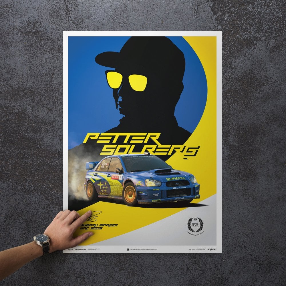 Automobilist Petter Solberg Subaru Impreza WRC Rally 2003 Poster 50 x 70cm