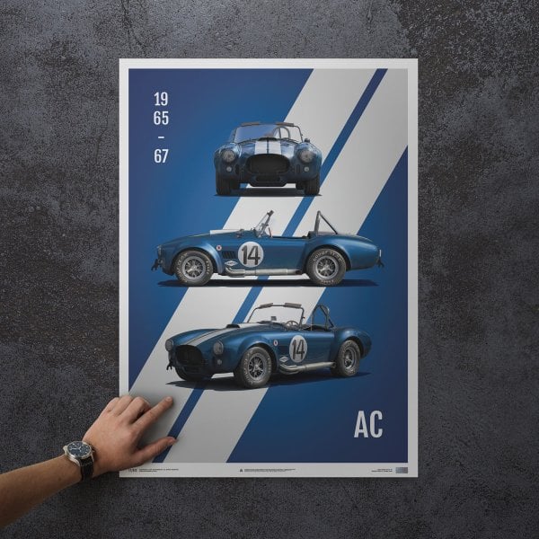 Automobilist Shelby Cobra Mark III #14 Racing Car Poster 50x70cm