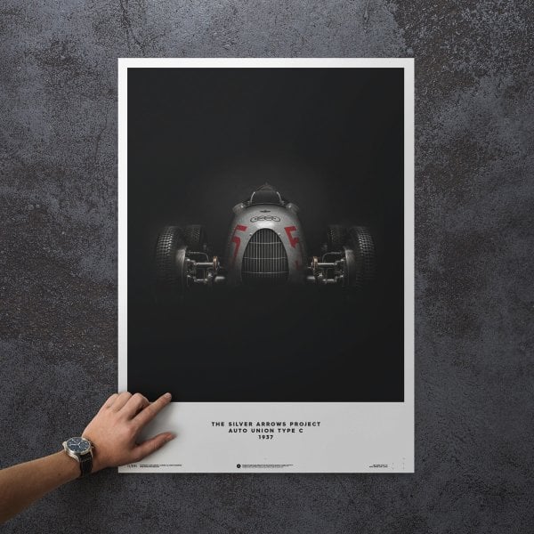 Automobilist Silver Arrows Auto Union Type C Poster 50 x 70cm