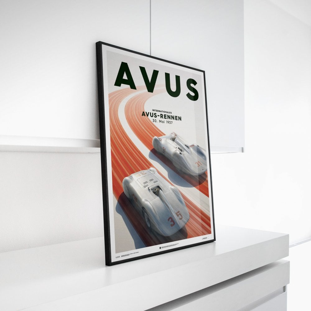 Automobilist Silver Arrows Mercedes-Benz AVUS Rennen Poster 50 x 70cm