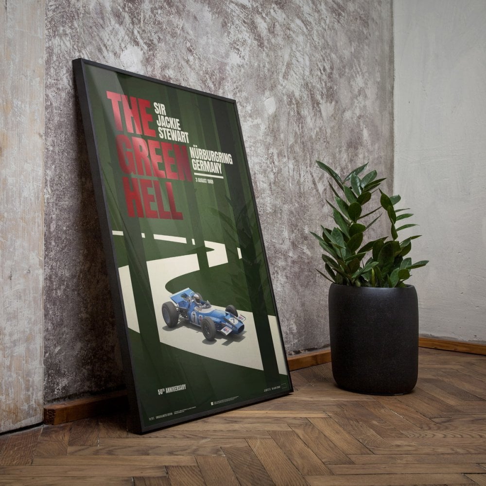 Automobilist Sir Jackie Stewart The Green Hell F1 Poster 50 x 70cm