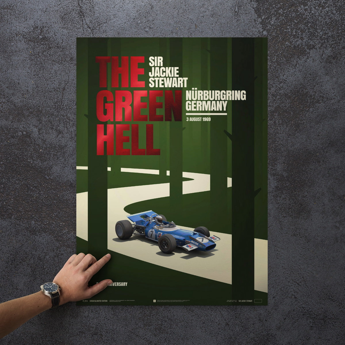 Automobilist Sir Jackie Stewart The Green Hell F1 Poster 50 x 70cm