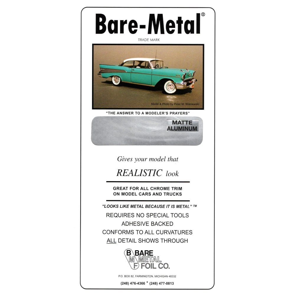 Bare Metal Foil Company Foil Sheet 11.75" x 6" MATT ALUMINIUM