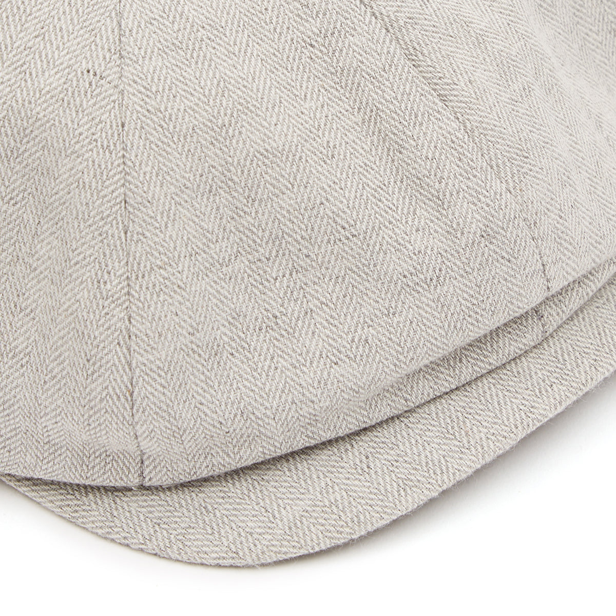 Christys' Hats Baker Boy Cap Linen GREY HERRINGBONE SMALL