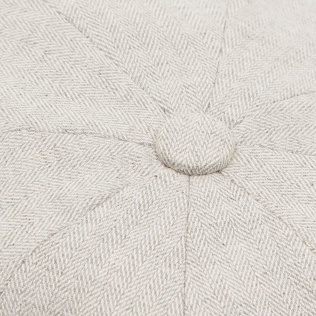 Christys' Hats Baker Boy Cap Linen GREY HERRINGBONE SMALL
