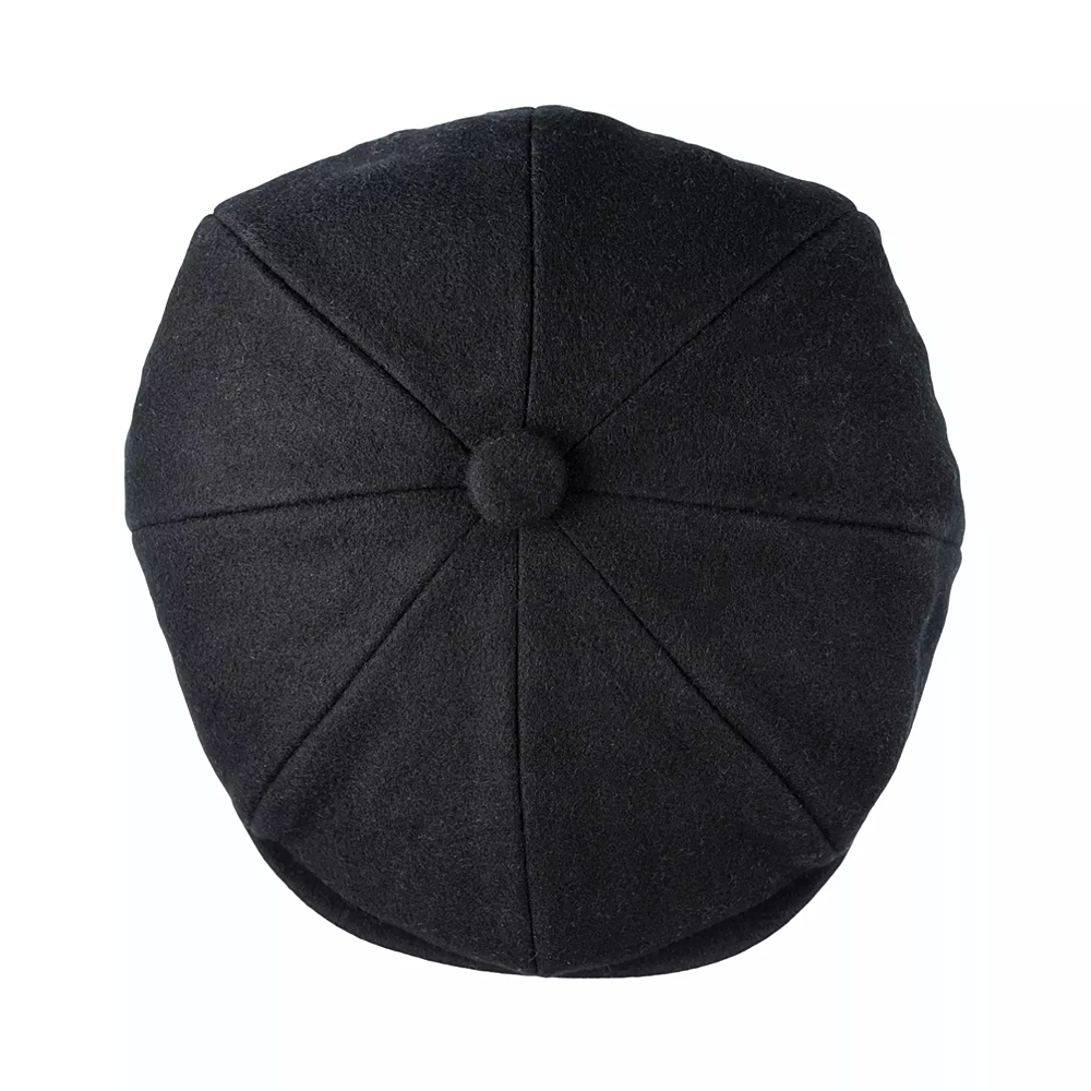 Christys' Hats Baker Boy Cap Melton Wool BLACK