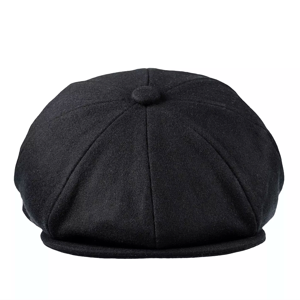 Christys' Hats Baker Boy Cap Melton Wool BLACK