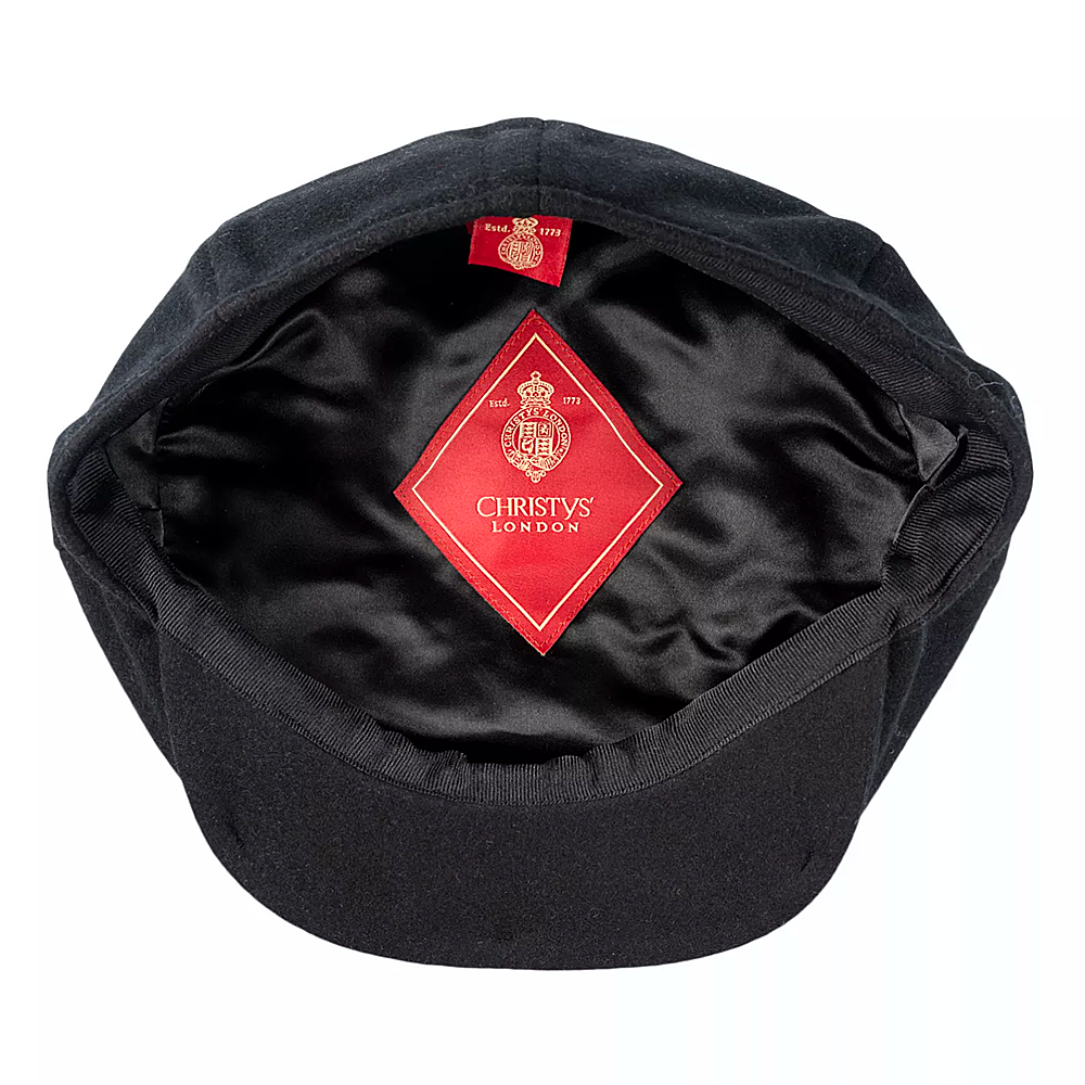 Christys' Hats Baker Boy Cap Melton Wool BLACK