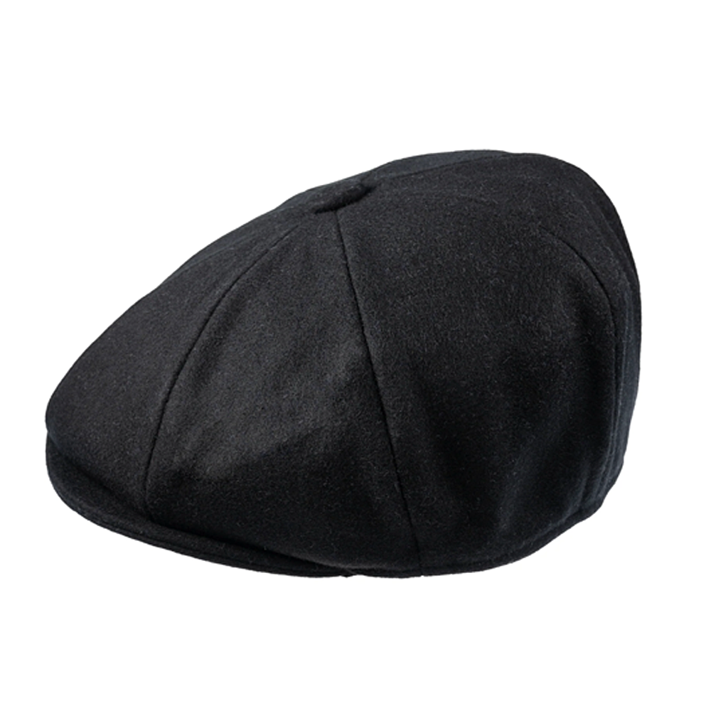 Christys' Hats Baker Boy Cap Melton Wool BLACK
