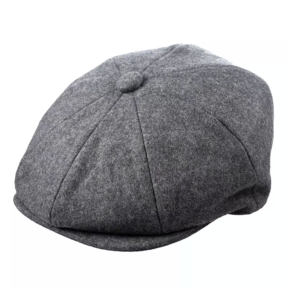Christys' Hats Baker Boy Cap Melton Wool CHARCOAL GREY