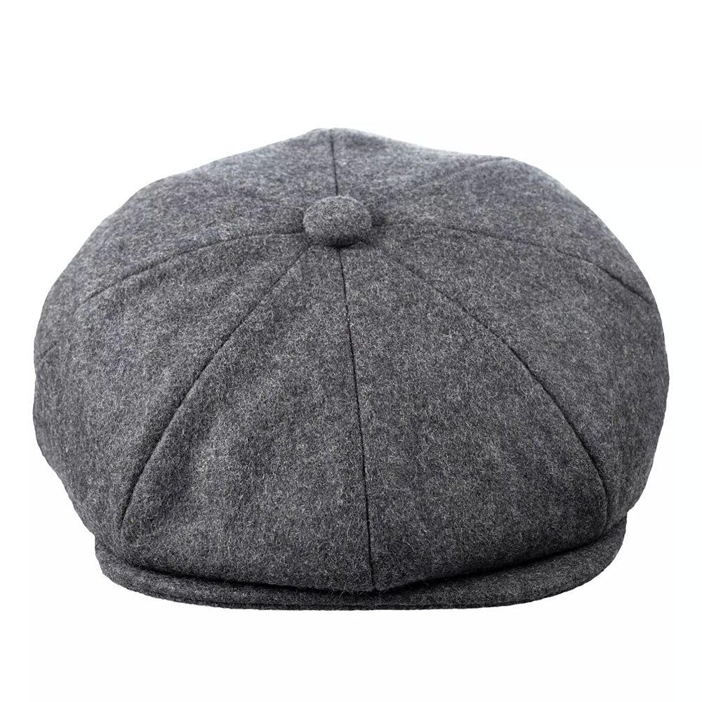 Christys' Hats Baker Boy Cap Melton Wool CHARCOAL GREY