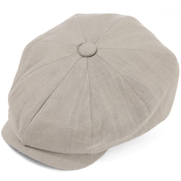 Christys' Hats Baker Boy Cap Linen CLOUD GREY SMALL