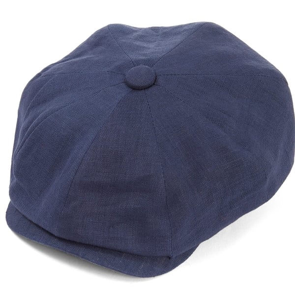 Christys' Hats Baker Boy Cap Linen Navy