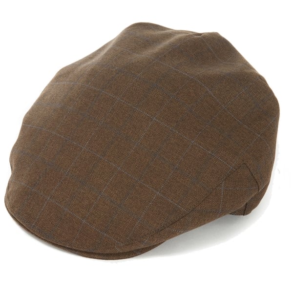 Christys' Hats Balmoral Flat Driver Cap Lightweight Wool BROWN CHECK SMALL