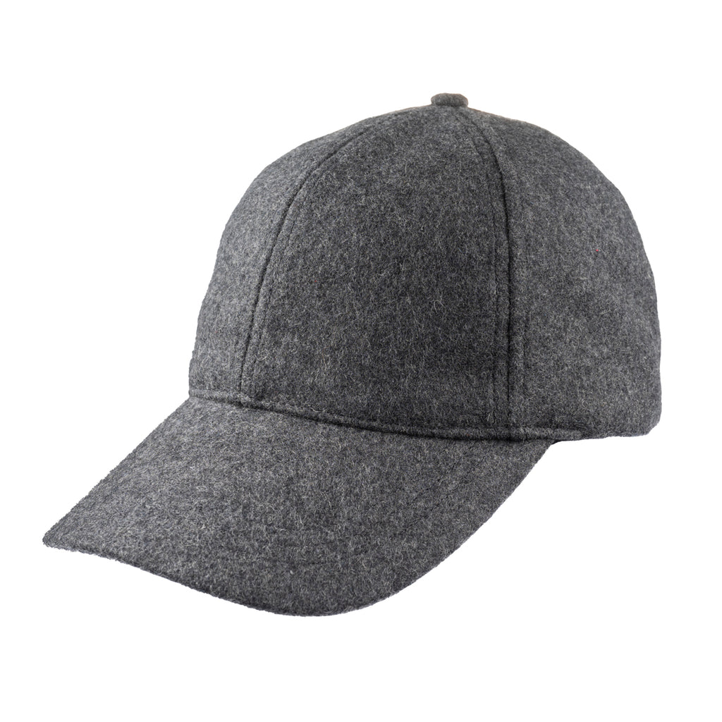 Christys' Hats Classic Baseball Cap Melton Wool CHARCOAL