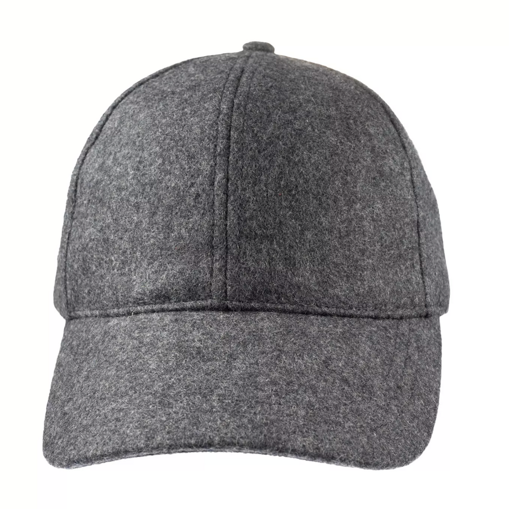 Christys' Hats Classic Baseball Cap Melton Wool CHARCOAL