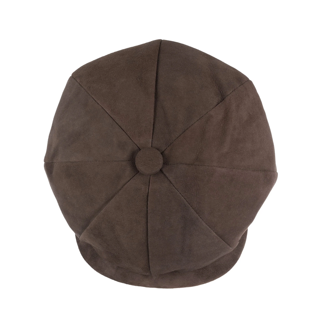 Christys' Hats Baker Boy Cap Soft Suede CHOCOLATE