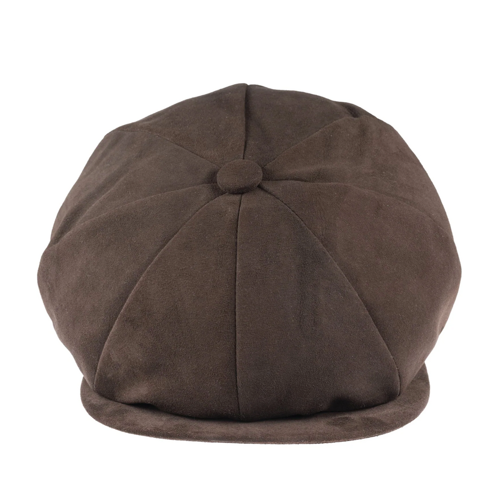 Christys' Hats Baker Boy Cap Soft Suede CHOCOLATE