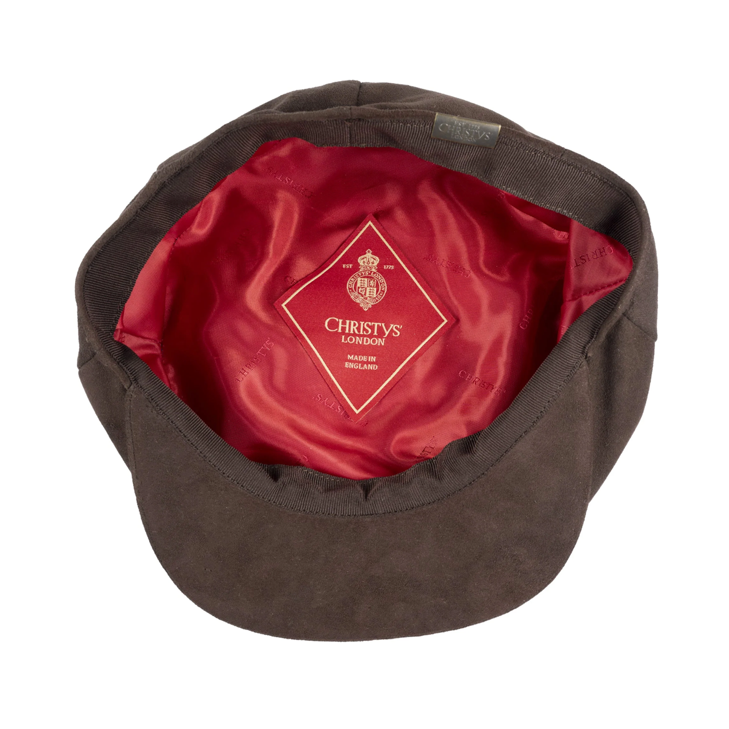 Christys' Hats Baker Boy Cap Soft Suede CHOCOLATE