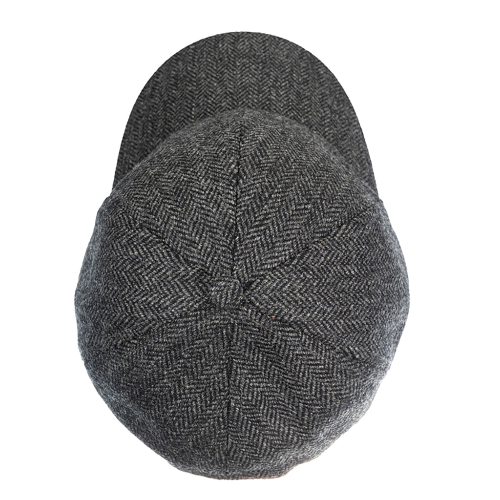 Christys' Hats Classic Baseball Cap Herringbone Tweed CHARCOAL