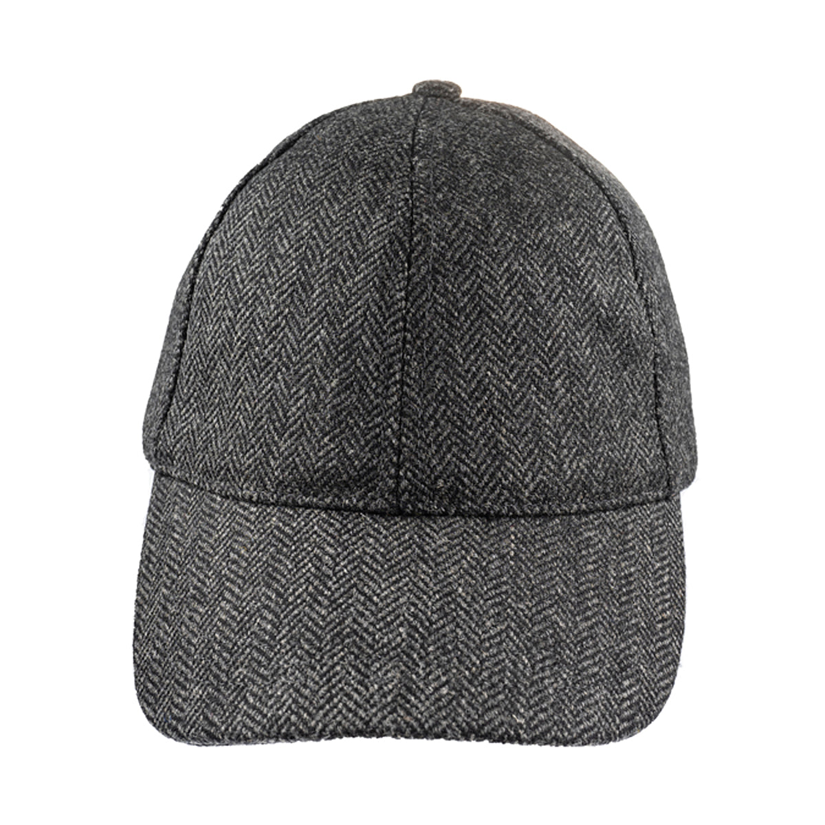 Christys' Hats Classic Baseball Cap Herringbone Tweed CHARCOAL