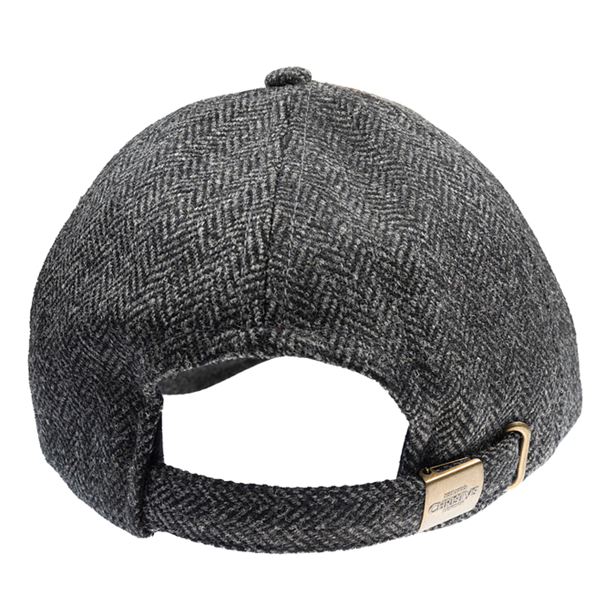 Christys' Hats Classic Baseball Cap Herringbone Tweed CHARCOAL
