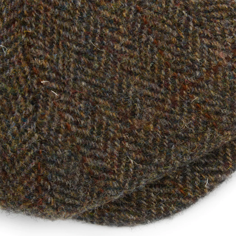 Christys' Hats Baker Boy Cap Harris Tweed Herringbone BROWN