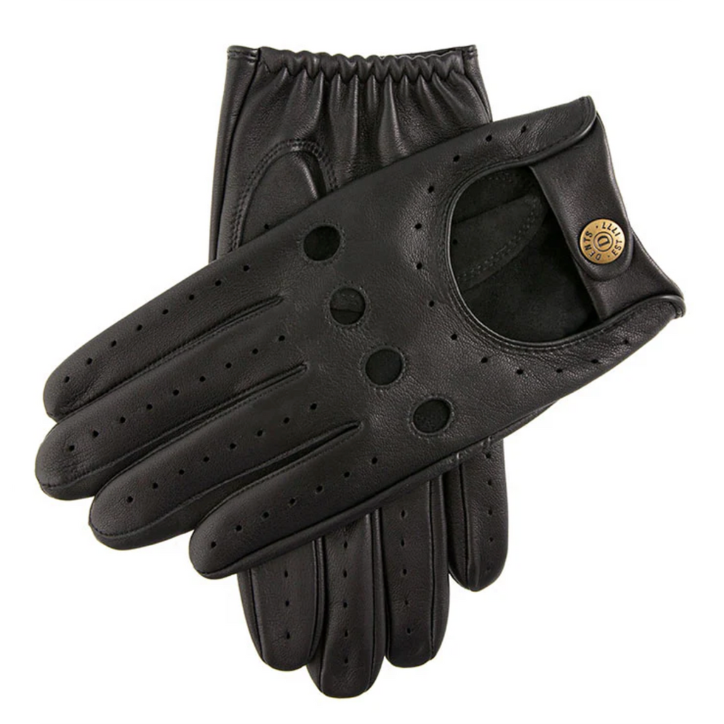 Dents Delta Men's Classic Leather Driving Gloves BLACK