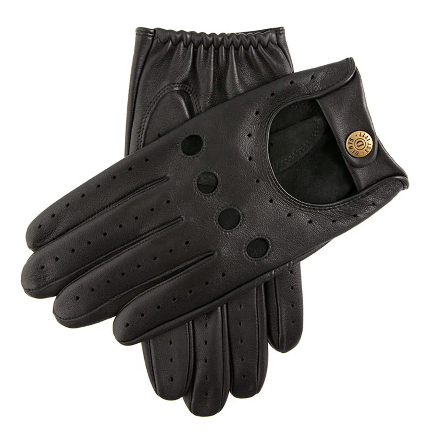 Dents Delta Men's Classic Leather Driving Gloves BLACK