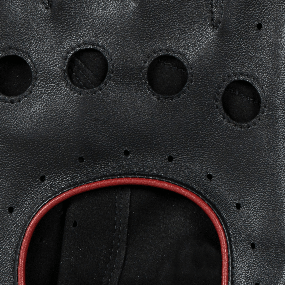 Dents Delta Men's Classic Leather Driving Gloves BLACK/BERRY