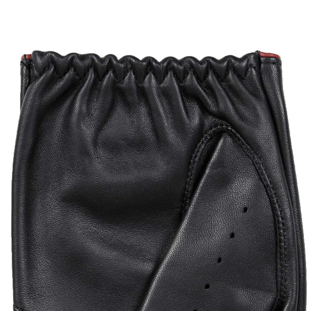 Dents Delta Men's Classic Leather Driving Gloves BLACK/BERRY