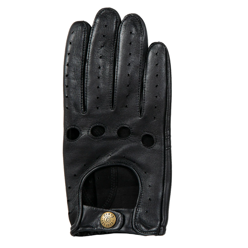 Dents Delta Men's Classic Leather Driving Gloves BLACK