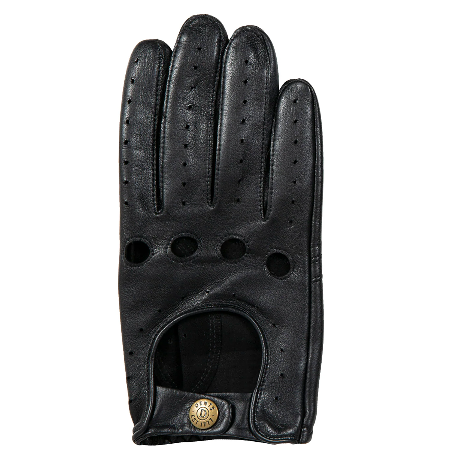 Dents Delta Men's Classic Leather Driving Gloves BLACK