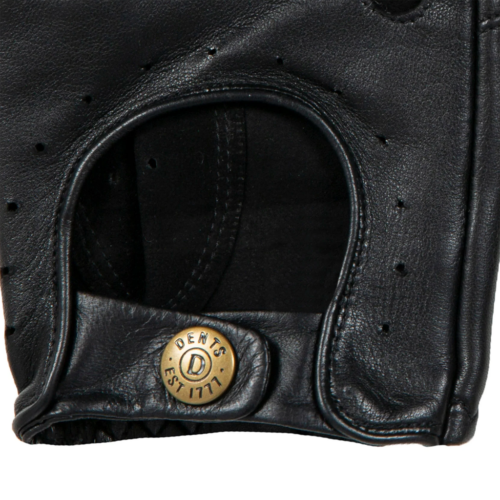 Dents Delta Men's Classic Leather Driving Gloves BLACK