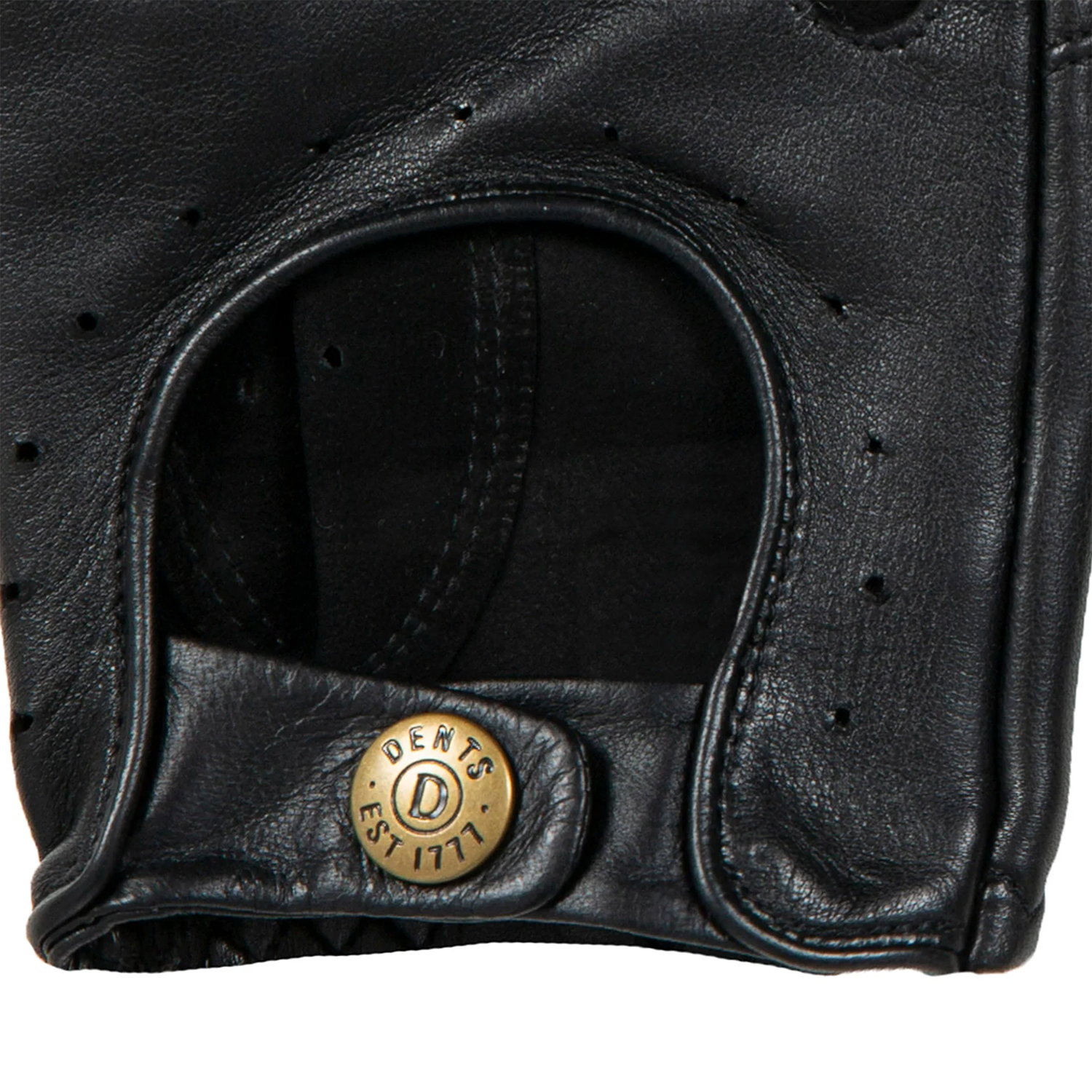 Dents Delta Men's Classic Leather Driving Gloves BLACK