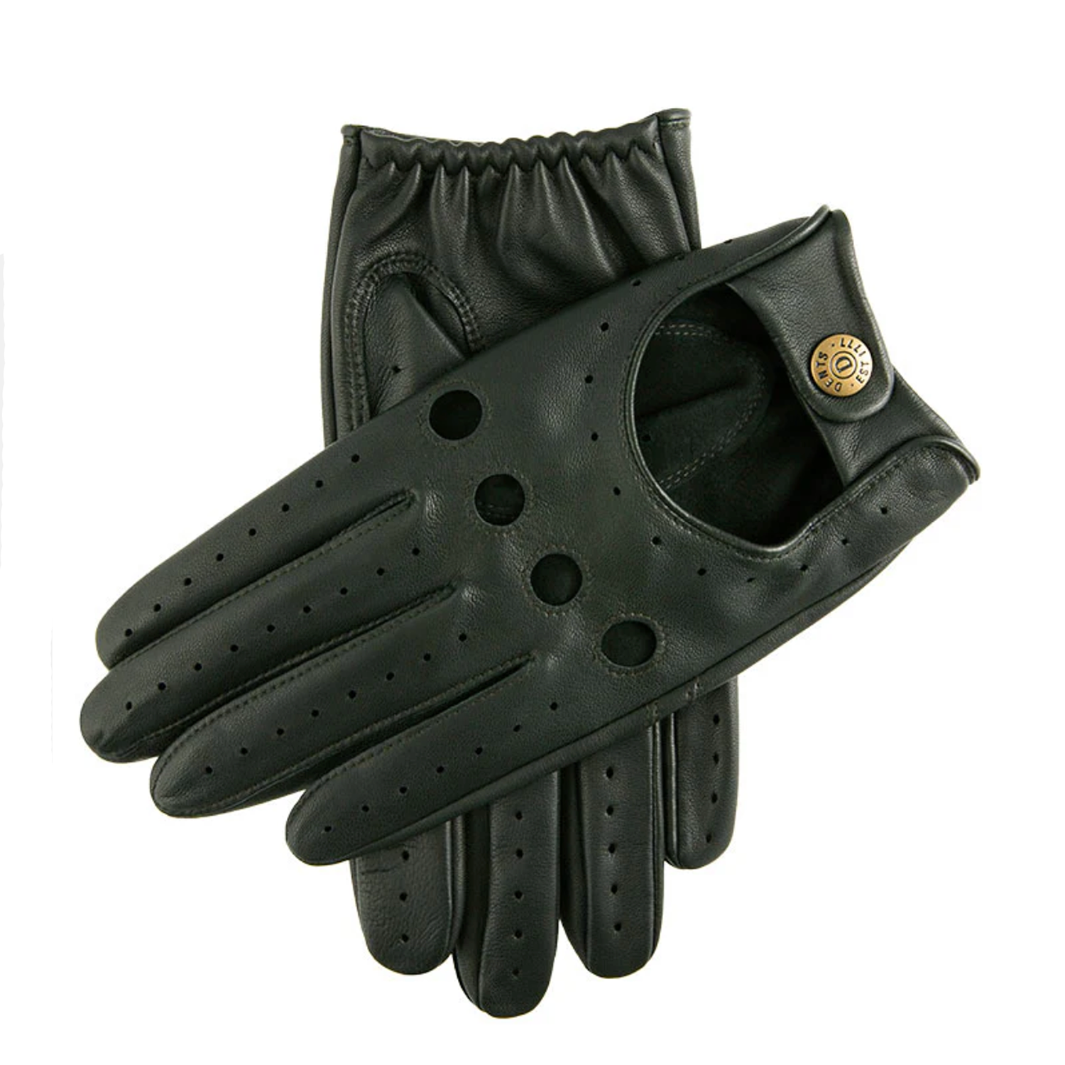 Dents Delta Men's Classic Leather Driving Gloves BRITISH RACING GREEN