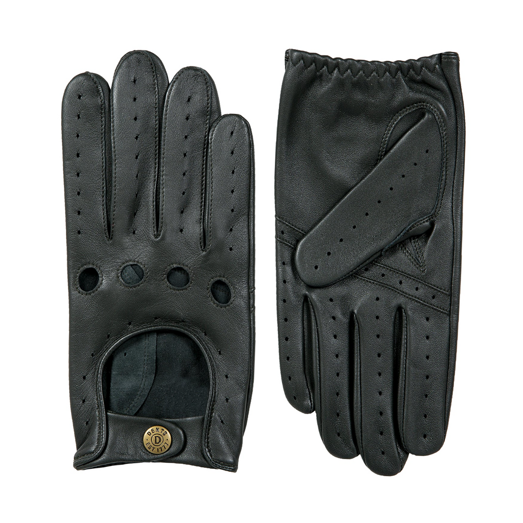 Dents Delta Men's Classic Leather Driving Gloves BRITISH RACING GREEN