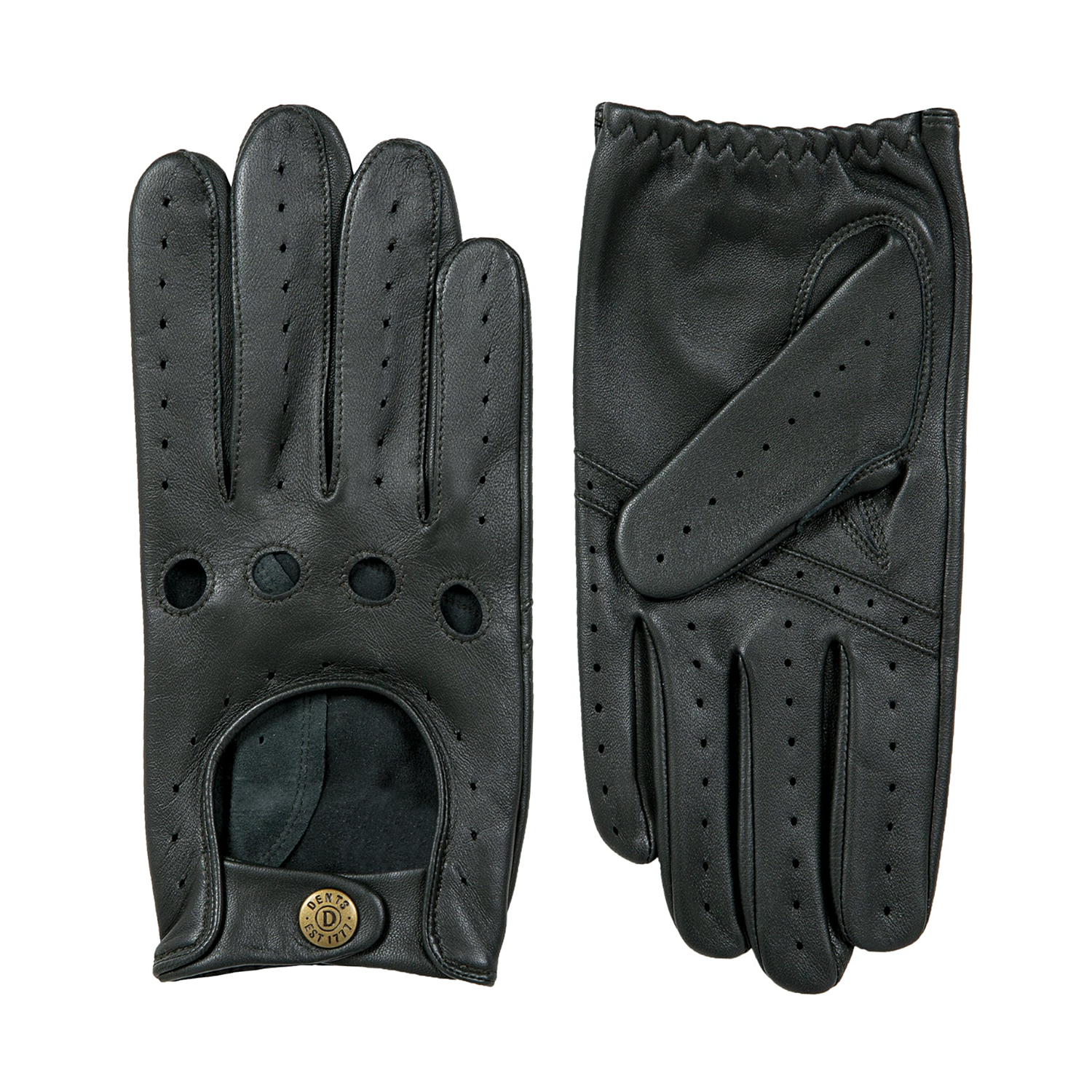 Dents Delta Men's Classic Leather Driving Gloves BRITISH RACING GREEN