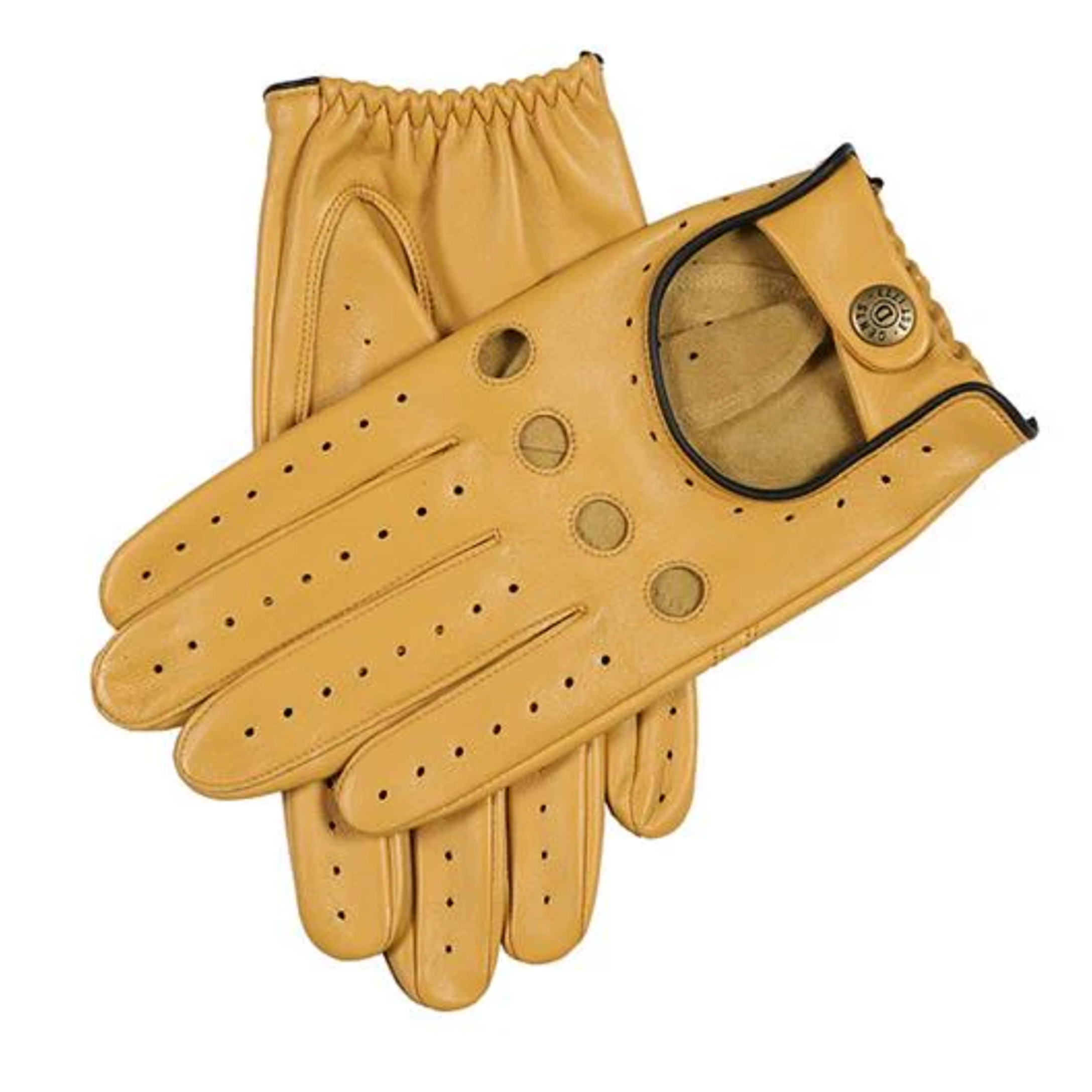 Dents Delta Men's Classic Leather Driving Gloves CORK/BLACK