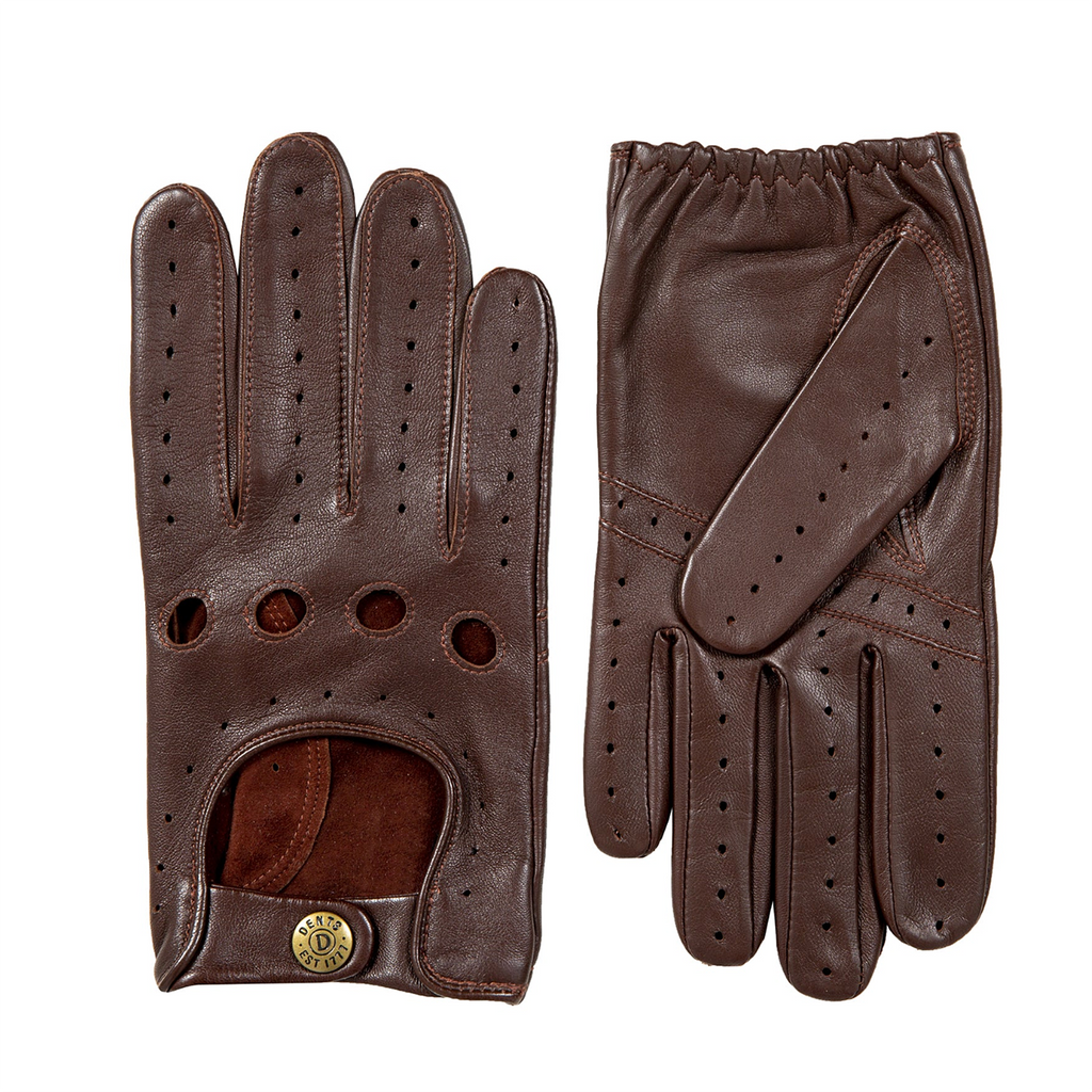 Dents Delta Men's Classic Leather Driving Gloves ENGLISH TAN