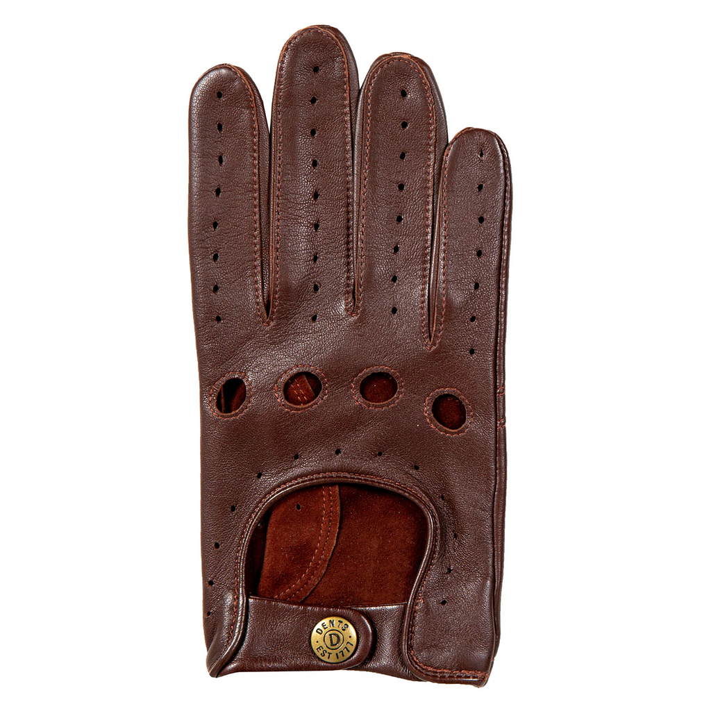 Dents Delta Men's Classic Leather Driving Gloves ENGLISH TAN