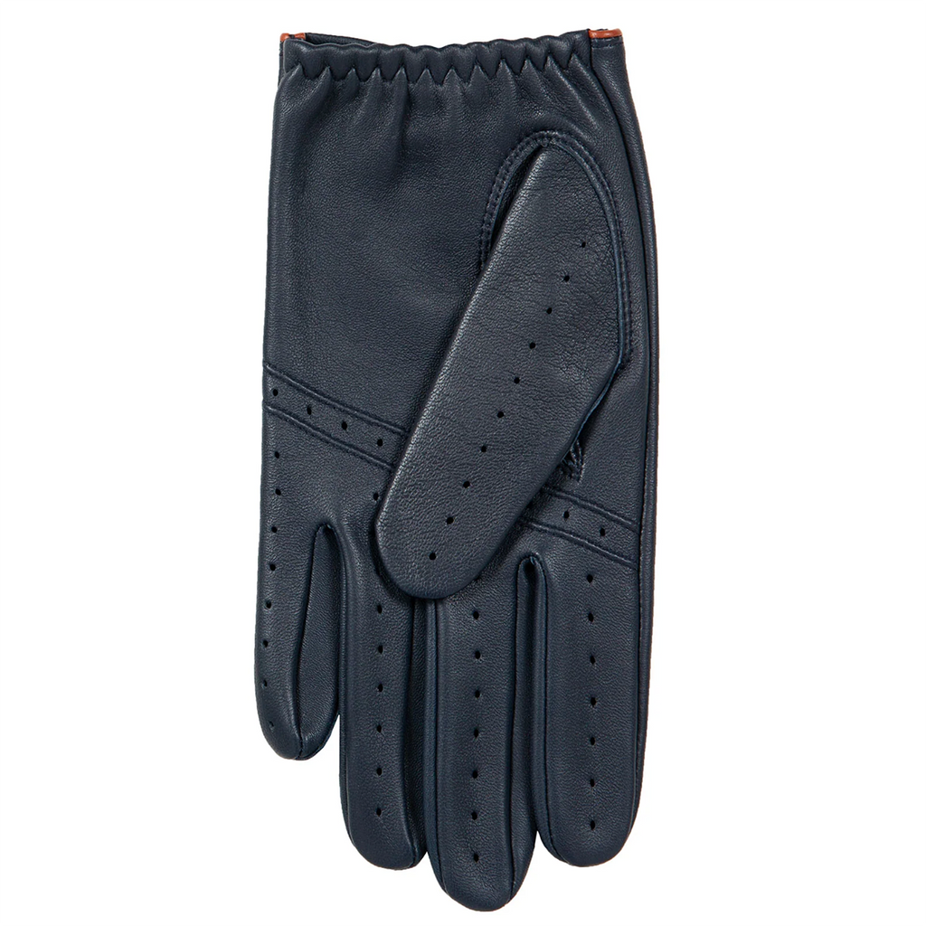 Dents Delta Men's Classic Leather Driving Gloves NAVY/TAN