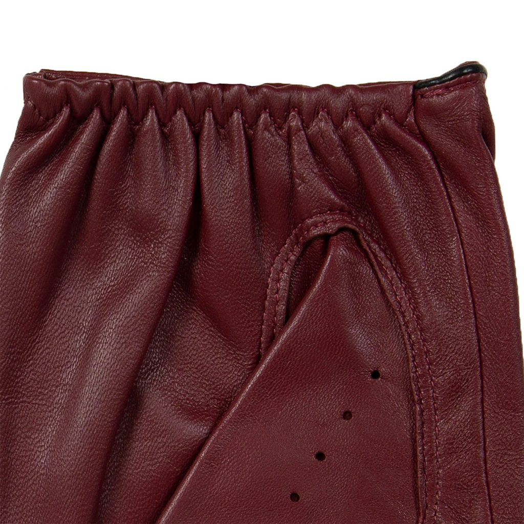 Dents Delta Men's Classic Leather Driving Gloves WINE/BLACK