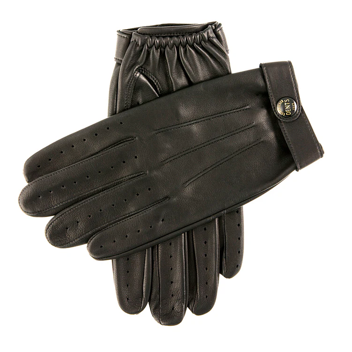 Dents Fleming Heritage Men's Leather Driving Gloves BLACK