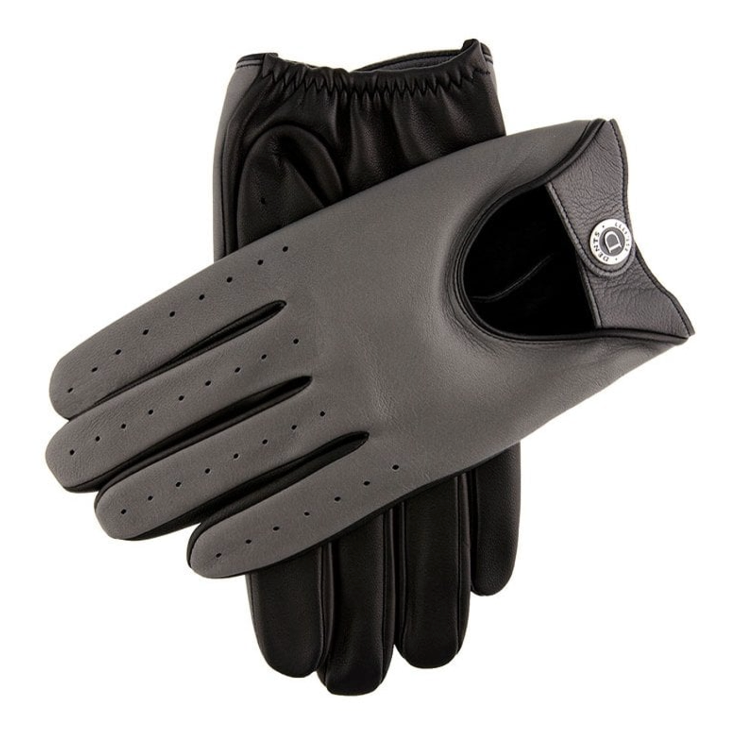 Dents Woburn Heritage Men's Leather Driving Gloves BLACK/GREY