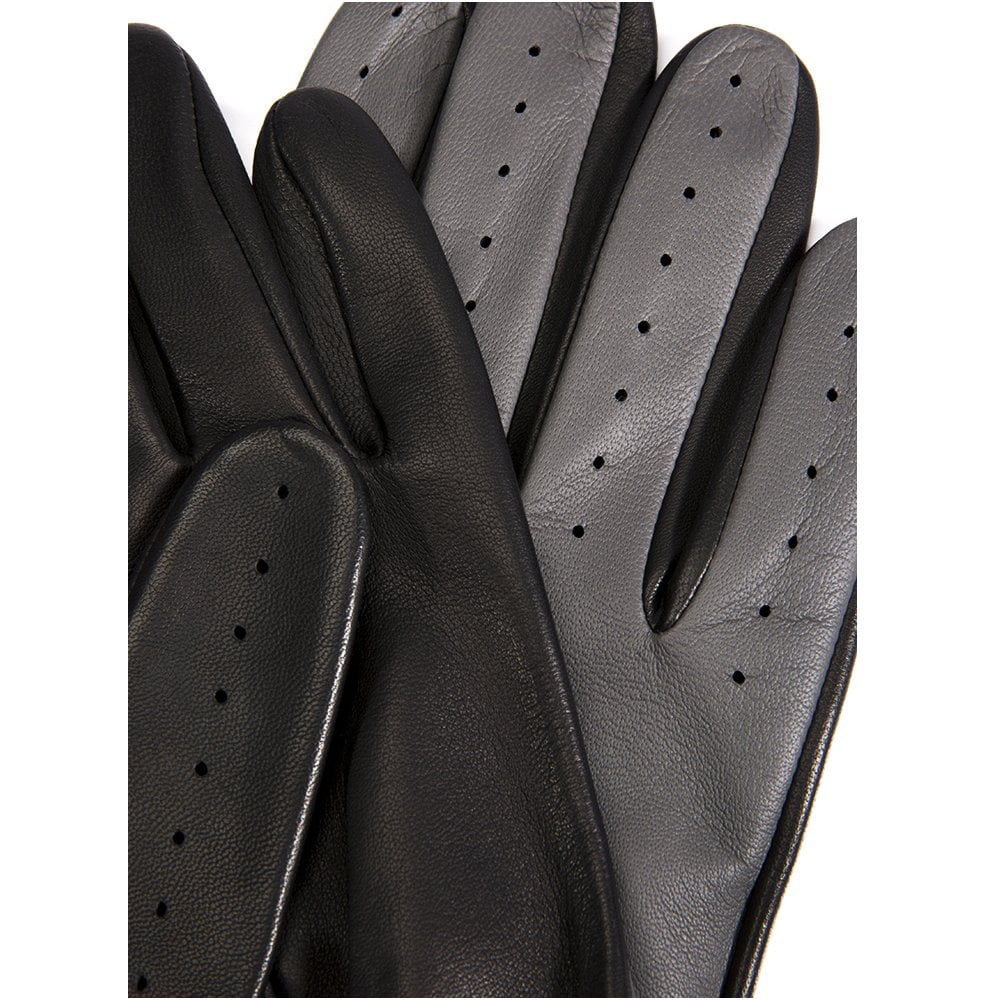Dents Woburn Heritage Men's Leather Driving Gloves BLACK/GREY
