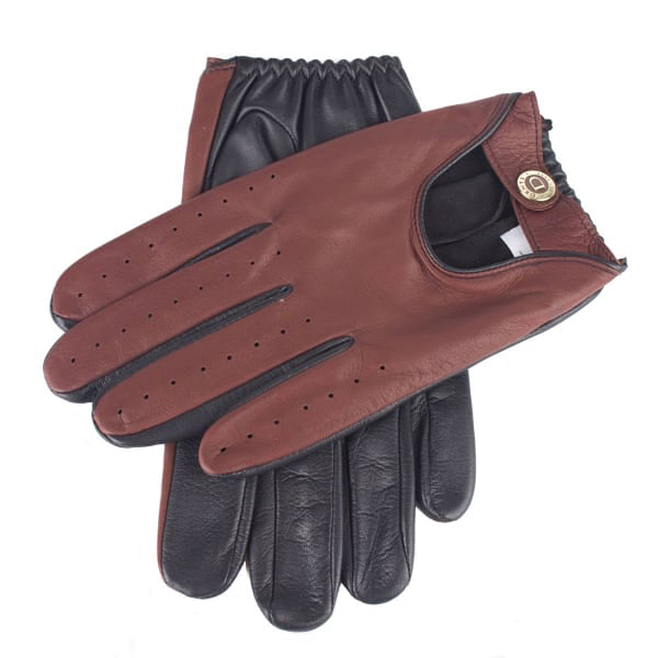 Dents Woburn Heritage Men's Leather Driving Gloves NAVY/ENGLISH TAN