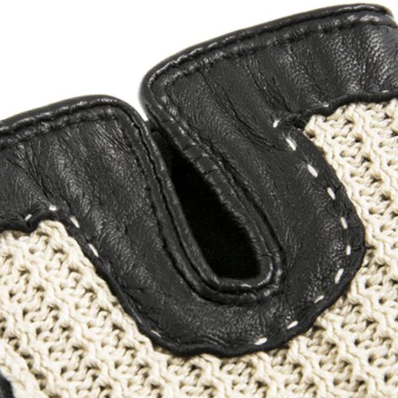 Dents Kelly Women's Crochet-Back Leather Driving Gloves BLACK